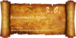 Kecskeméti Olga névjegykártya