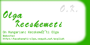 olga kecskemeti business card